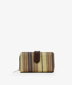 Femme Bosanova Portefeuilles | Portefeuille moyen en raphia marron