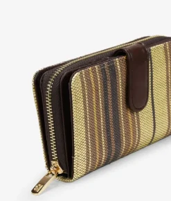 Femme Bosanova Portefeuilles | Portefeuille moyen en raphia marron