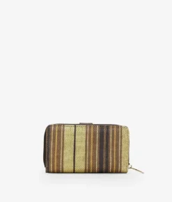 Femme Bosanova Portefeuilles | Portefeuille moyen en raphia marron