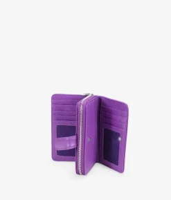 Femme Bosanova Portefeuilles | Portefeuille moyen lilas avec fermeture éclair et bouton