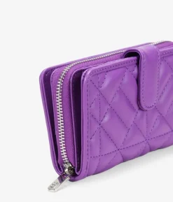 Femme Bosanova Portefeuilles | Portefeuille moyen lilas avec fermeture éclair et bouton