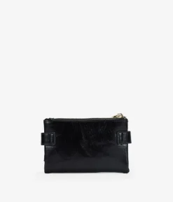 Femme Bosanova Portefeuilles | Portefeuille moyen noir à double fermeture éclair