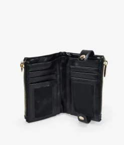Femme Bosanova Portefeuilles | Portefeuille moyen noir à double fermeture éclair
