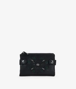 Femme Bosanova Portefeuilles | Portefeuille moyen noir avec broderie