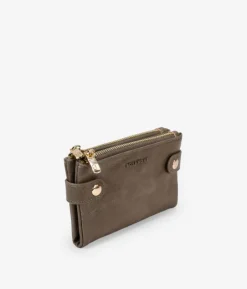 Femme Bosanova Portefeuilles | Portefeuille moyen taupe avec double fermeture éclair