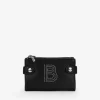 Femme Bosanova Portefeuilles | Portefeuille noir moyen avec double fermeture éclair et logo clouté