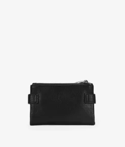 Femme Bosanova Portefeuilles | Portefeuille noir moyen avec double fermeture éclair et logo clouté