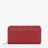 Femme Bosanova Portefeuilles | Portefeuille plat rouge avec clous et fermeture éclair