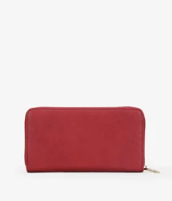 Femme Bosanova Portefeuilles | Portefeuille plat rouge avec clous et fermeture éclair