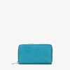 Femme Bosanova Portefeuilles | Portefeuille rectangulaire en cuir à fleurs bleues