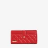 Femme Bosanova Portefeuilles | Portefeuille rectangulaire rouge avec coutures et fermeture éclair