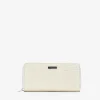 Femme Bosanova Portefeuilles | Portefeuille rectangulaire en cuir vegan crocodile beige avec fermeture éclair