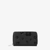 Femme Bosanova Portefeuilles | Portefeuille rectangulaire en cuir à fleurs noires