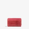 Femme Bosanova Portefeuilles | Portefeuille rectangulaire en cuir imprimé animal rouge avec fermeture éclair