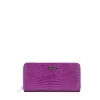 Femme Bosanova Portefeuilles | Portefeuille rectangulaire en cuir végétalien crocodile lilas avec fermeture éclair