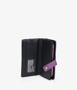 Femme Bosanova Portefeuilles | Portefeuille rectangulaire lilas avec coutures et fermeture éclair