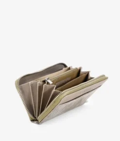 Femme Bosanova Portefeuilles | Portefeuille rectangulaire en cuir imprimé animal taupe avec fermeture éclair