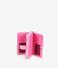 Femme Bosanova Portefeuilles | Portefeuille rose moyen avec fermeture éclair et bouton