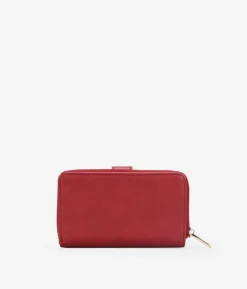 Femme Bosanova Portefeuilles | Portefeuille rouge moyen avec clous, fermeture éclair et bouton.