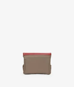 Femme Bosanova Porte-monnaie | Portefeuille taupe avec rabat et embout buccal