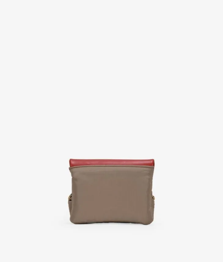 Femme Bosanova Porte-monnaie | Portefeuille taupe avec rabat et embout buccal