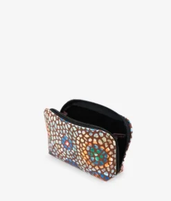 Femme Bosanova Porte-monnaie | Porte-monnaie en cuir marron avec imprimé