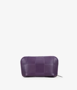 Femme Bosanova Porte-monnaie | Porte-monnaie en cuir violet avec fermeture éclair