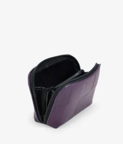 Femme Bosanova Porte-monnaie | Porte-monnaie en cuir violet avec fermeture éclair