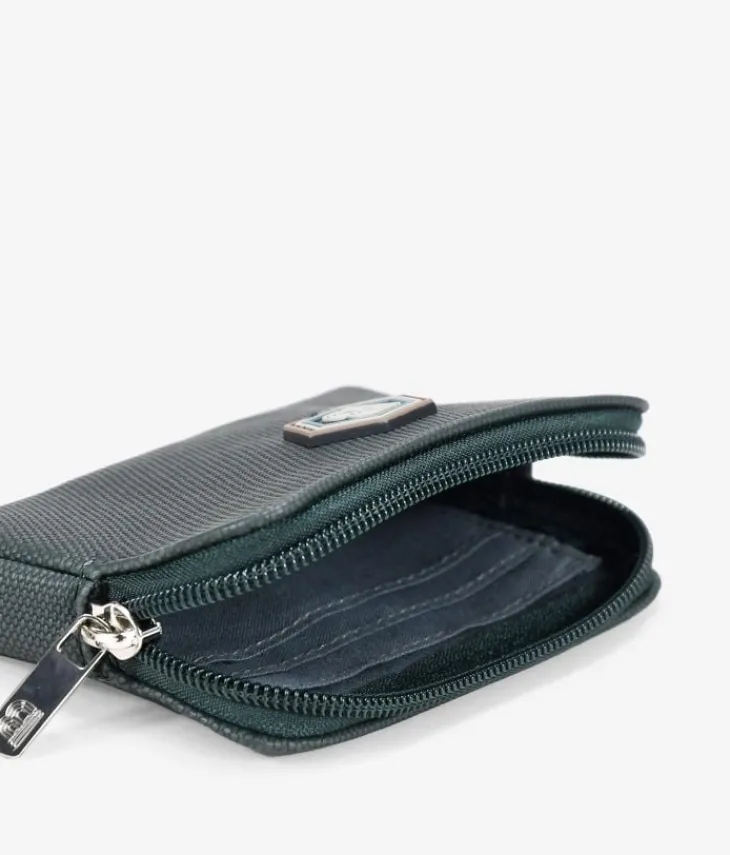 Femme Bosanova Porte-monnaie | Porte-monnaie vert avec fermeture éclair et logo