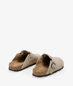 Bosanova Chaussures En Cuir | Sabots | Sabots en cuir beige avec boucle et semelle en liège