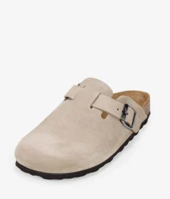 Bosanova Chaussures En Cuir | Sabots | Sabots en cuir beige avec boucle et semelle en liège
