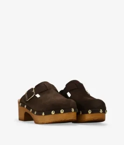 Bosanova Chaussures En Cuir | Sabots | Sabots en cuir marron à clous