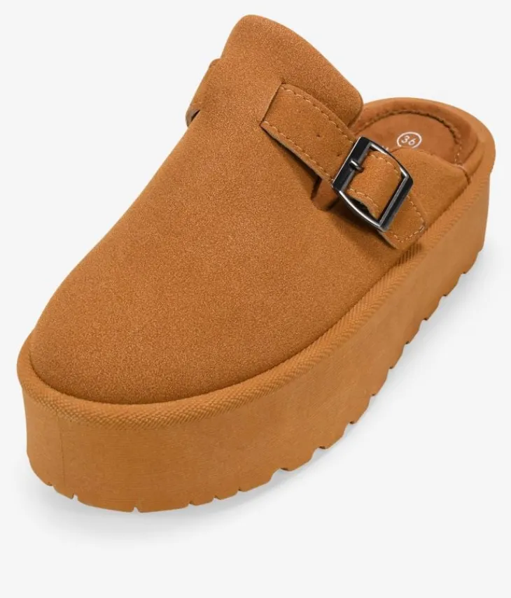 Bosanova Sabots | Plateformes | Sabots plateforme en cuir avec boucle
