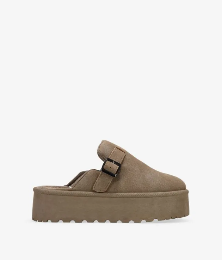 Bosanova Sabots | Plateformes | Sabots plateforme taupe avec boucle