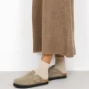 Bosanova Chaussures En Cuir | Sabots | Sabots plateforme taupe en cuir suédé