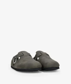 Bosanova Sabots | Sabots plats gris avec boucle