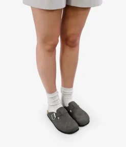 Bosanova Sabots | Sabots plats gris avec boucle