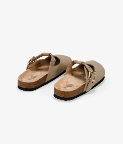 Bosanova Sabots | Sabots plats taupe avec boucle