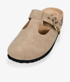 Bosanova Sabots | Sabots plats taupe avec boucle