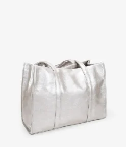 Bosanova Sacs Porté Épaule | Sacs Shopper | Sac à bandoulière argenté à fermeture éclair