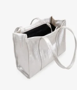 Bosanova Sacs Porté Épaule | Sacs Shopper | Sac à bandoulière argenté à fermeture éclair