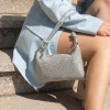 Bosanova Sac Minaudières | Sacs Porté Épaule | Sac à bandoulière avec strass argentés