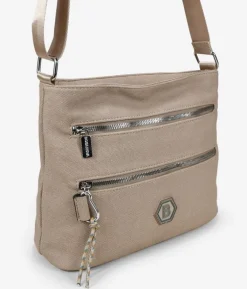 Bosanova Sacs À Bandoulière | Sac à bandoulière beige avec fermetures éclair