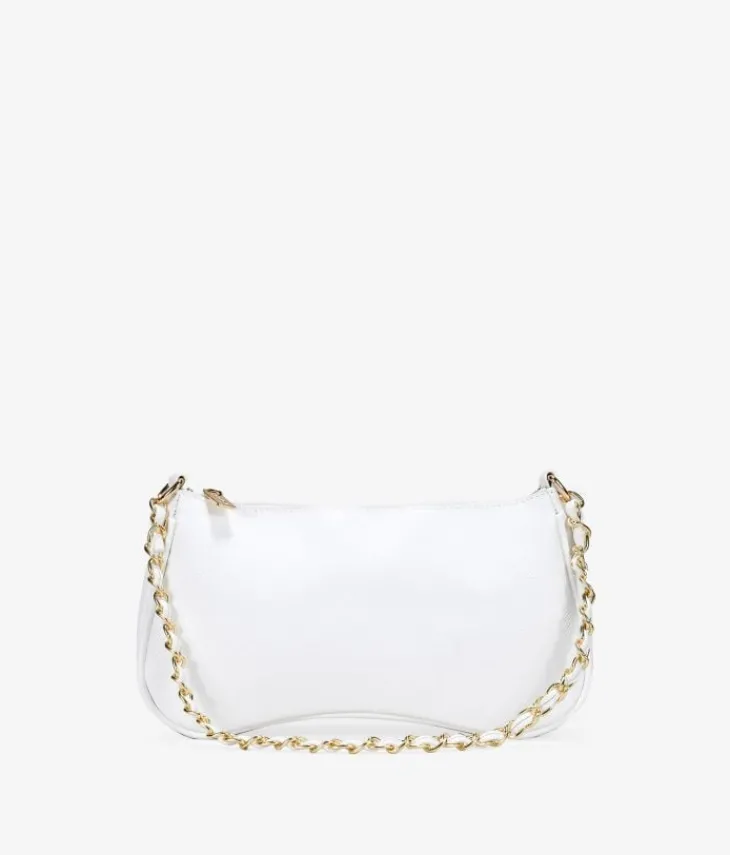 Bosanova Sac Minaudières | Sacs Porté Épaule | Sac à bandoulière blanc avec chaîne