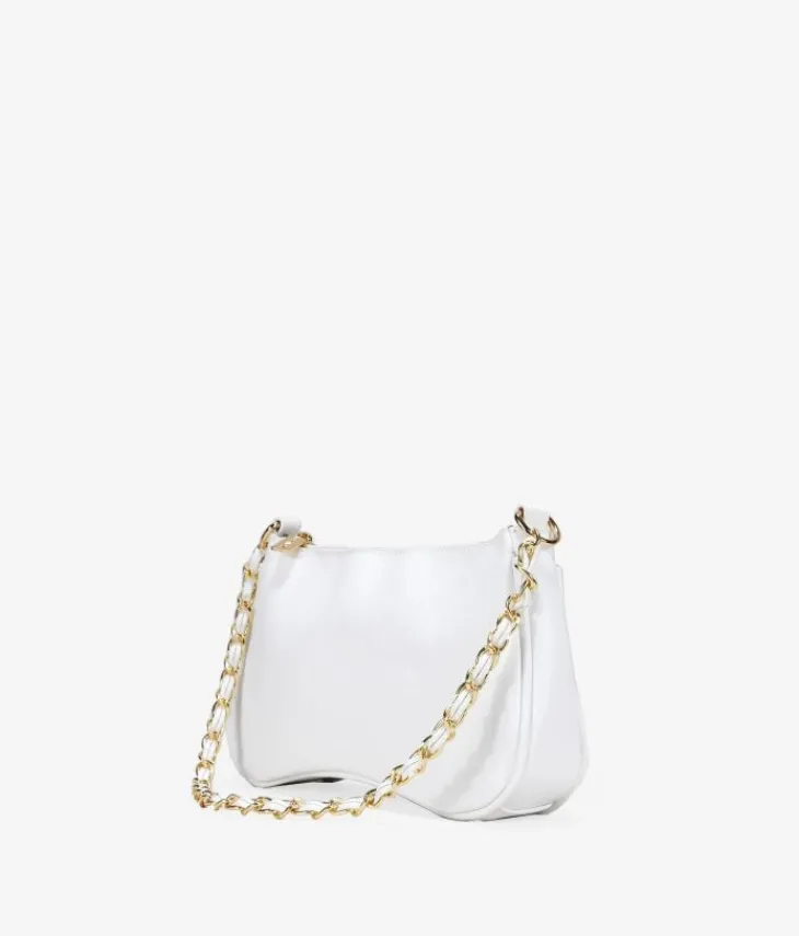 Bosanova Sac Minaudières | Sacs Porté Épaule | Sac à bandoulière blanc avec chaîne