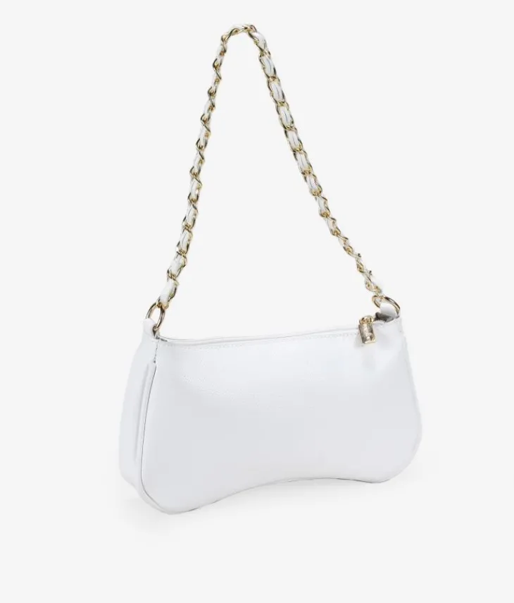 Bosanova Sac Minaudières | Sacs Porté Épaule | Sac à bandoulière blanc avec chaîne