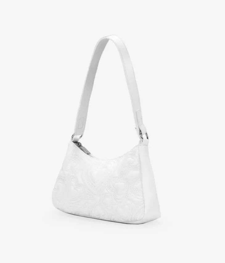 Bosanova Sacs Porté Épaule | Petits Sacs | Sac à bandoulière blanc avec des coeurs