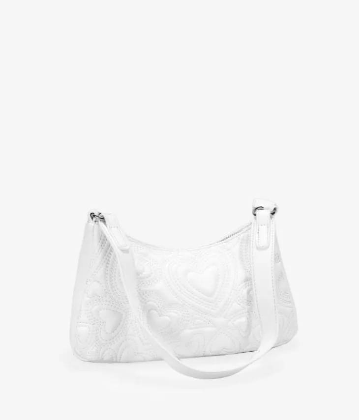 Bosanova Sacs Porté Épaule | Petits Sacs | Sac à bandoulière blanc avec des coeurs
