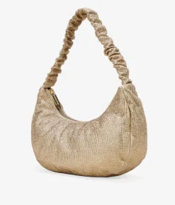 Bosanova Sac Minaudières | Sacs Porté Épaule | Sac à bandoulière doré avec strass et anse repliée