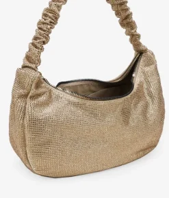 Bosanova Sac Minaudières | Sacs Porté Épaule | Sac à bandoulière doré avec strass et anse repliée